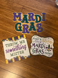 Set of 3 Mardi Gras signs perfect for wreaths