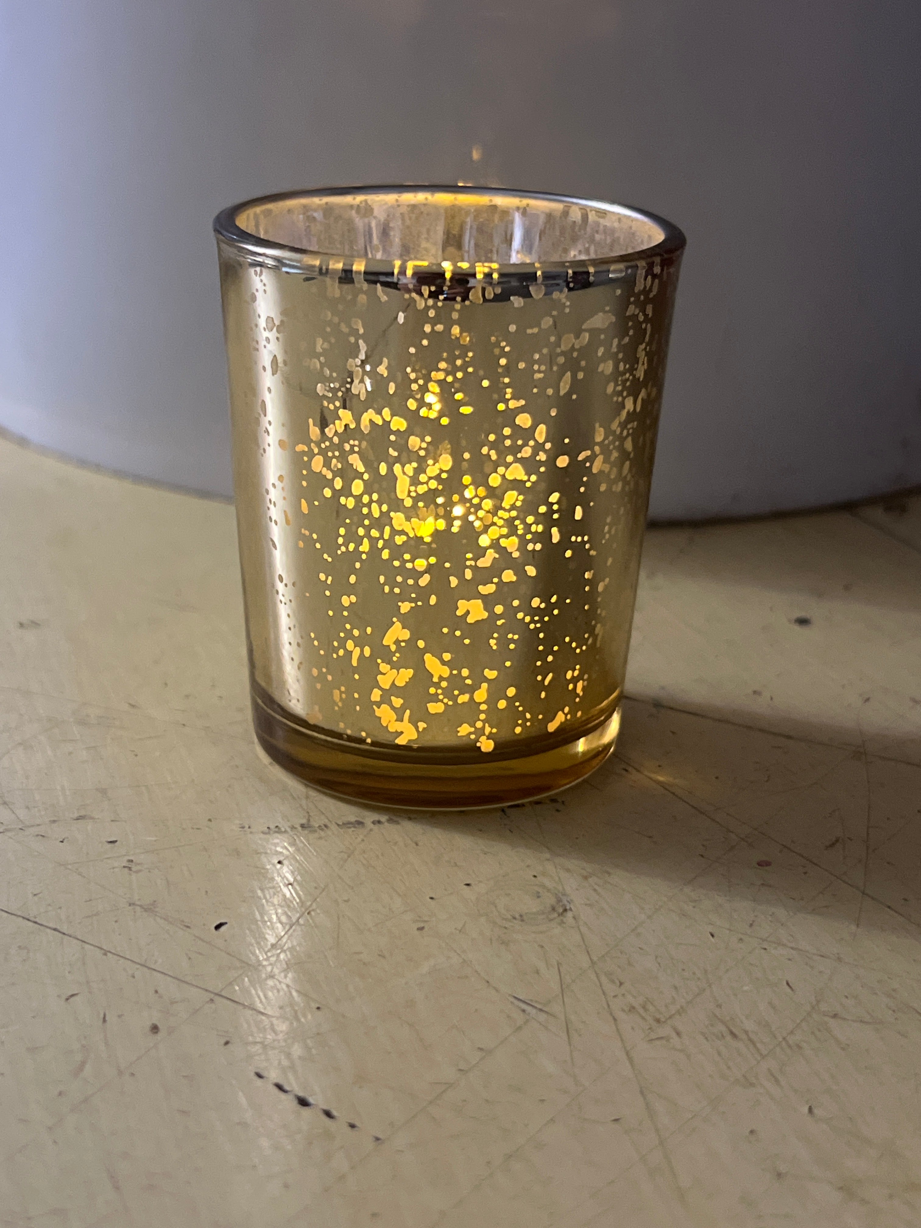 Gold Mercury Glass Votives with Electric Tea Candle set of 135