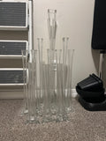 Glass Trumpet Tower Vases-set of 12