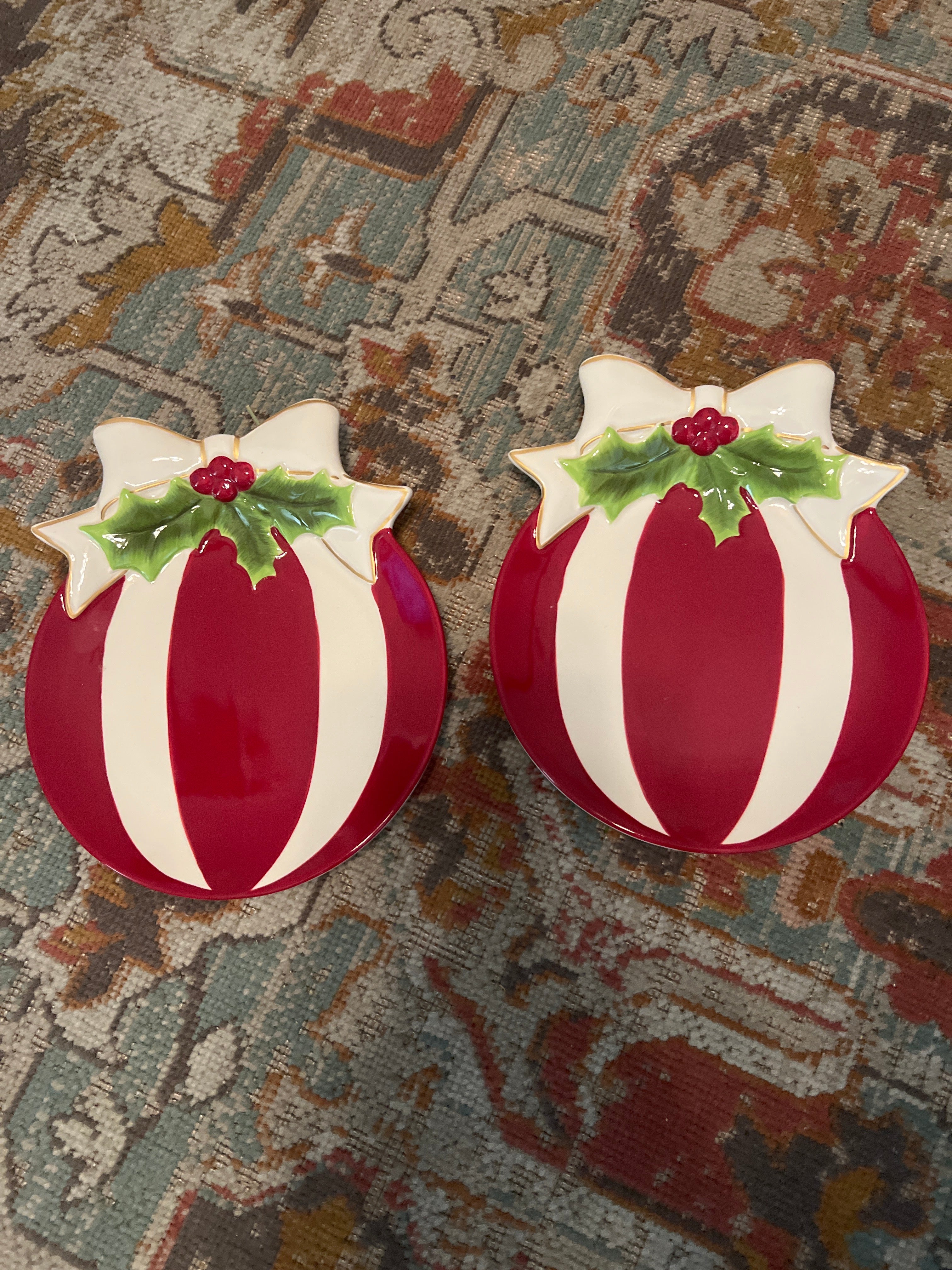 Christmas Decorative salad plate size dish set of 2