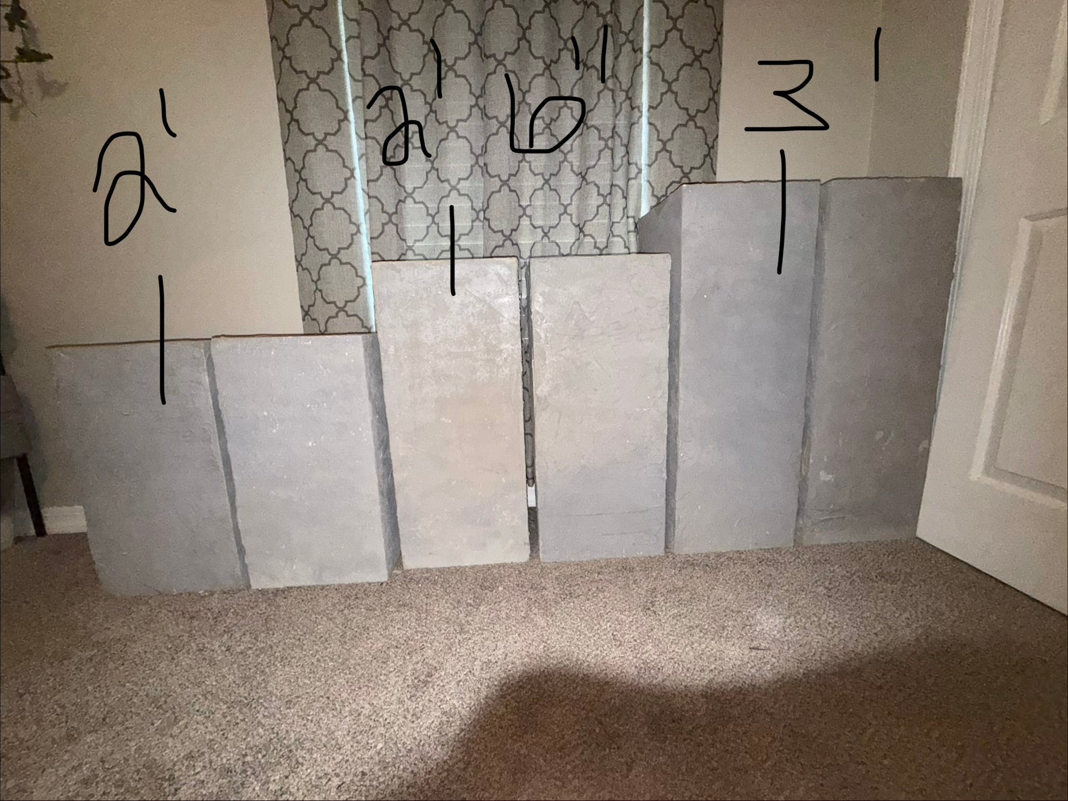 6 Concrete Pillars