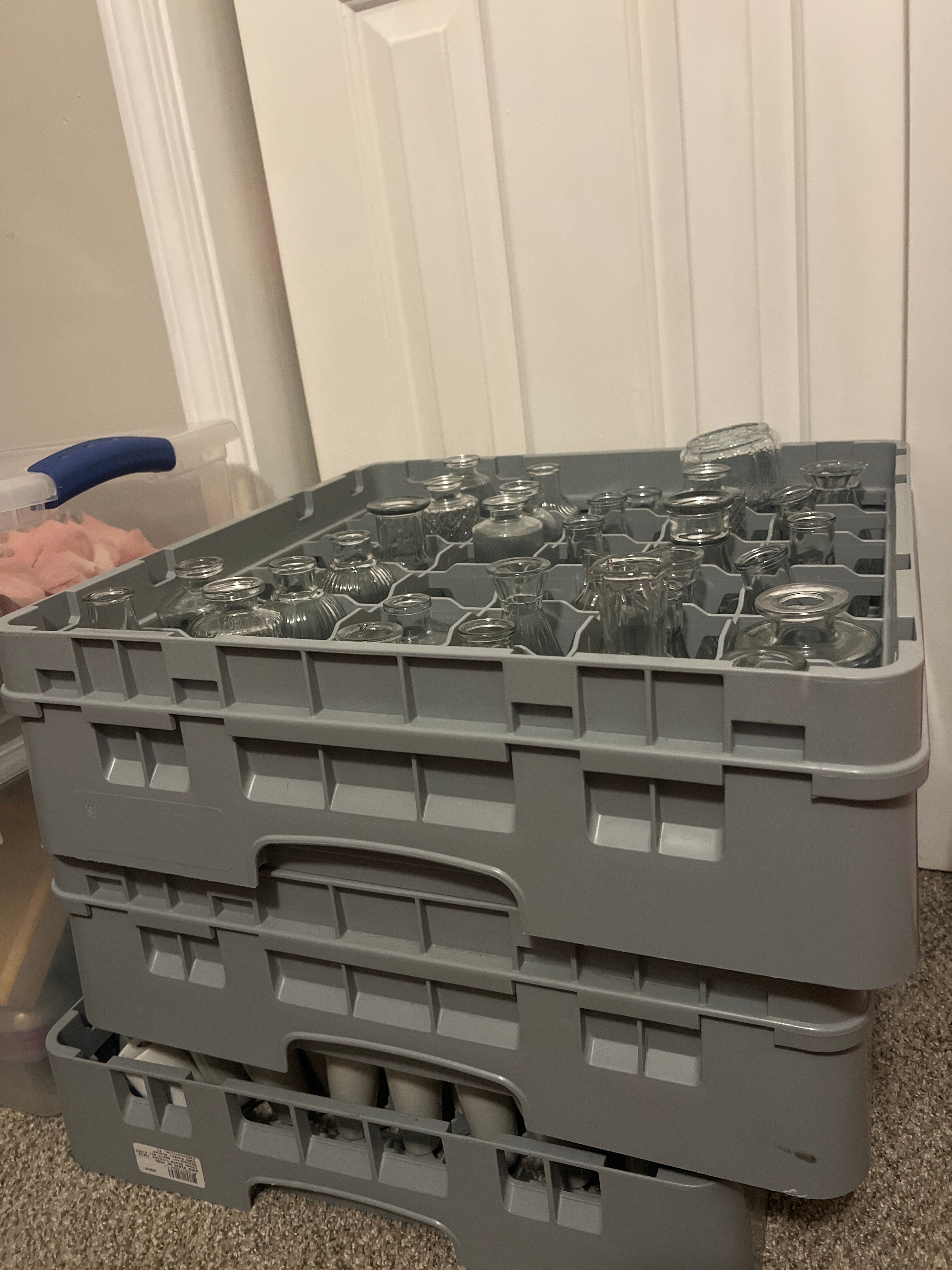 5” Bud Vases (31 total) in Storage Rack