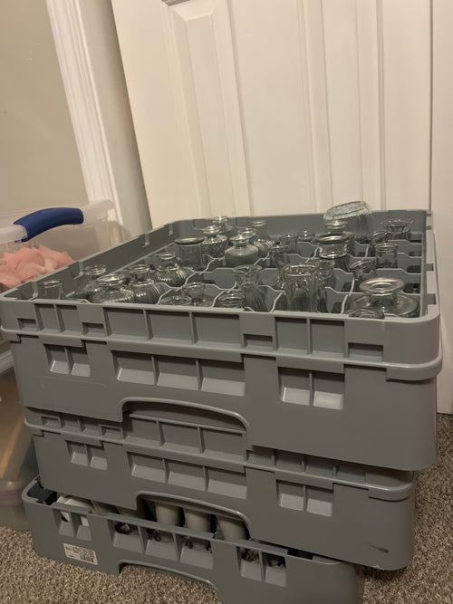 5” Bud Vases (31 total) in Storage Rack