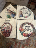 Set of 4 Easter throw pillow covers for 18”x18” pillows