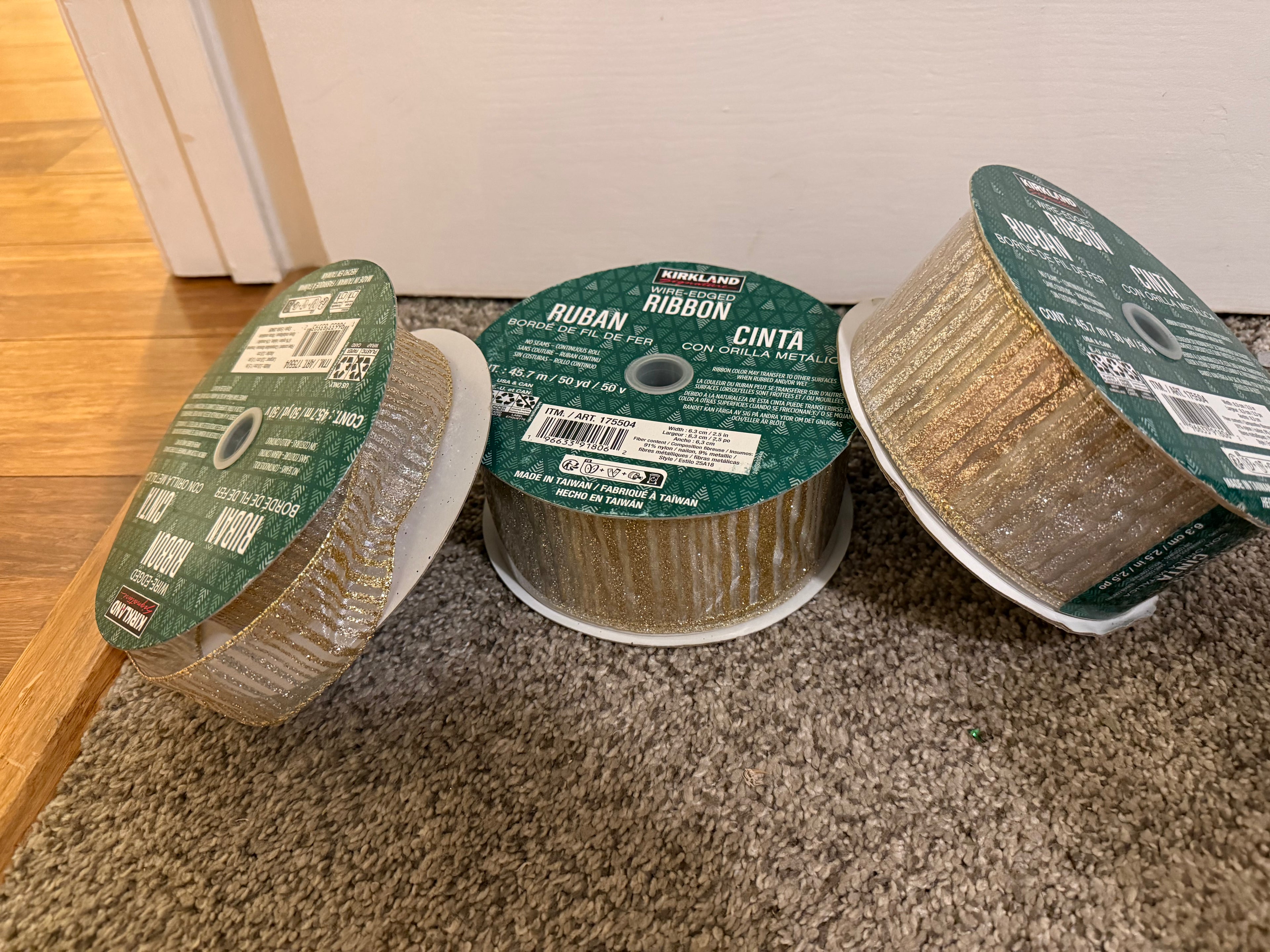 Gold Wire-Edged Ribbon