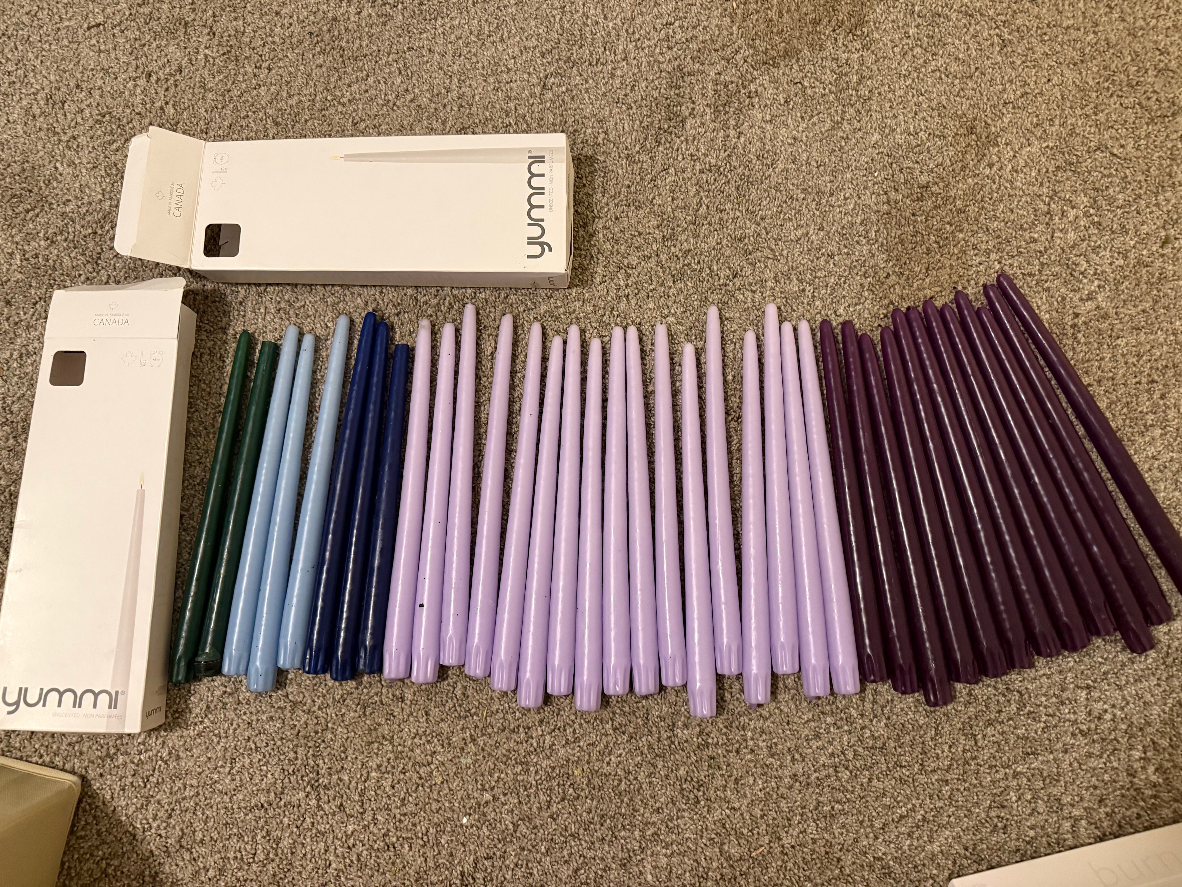 Multicolor Taper Candles ￼